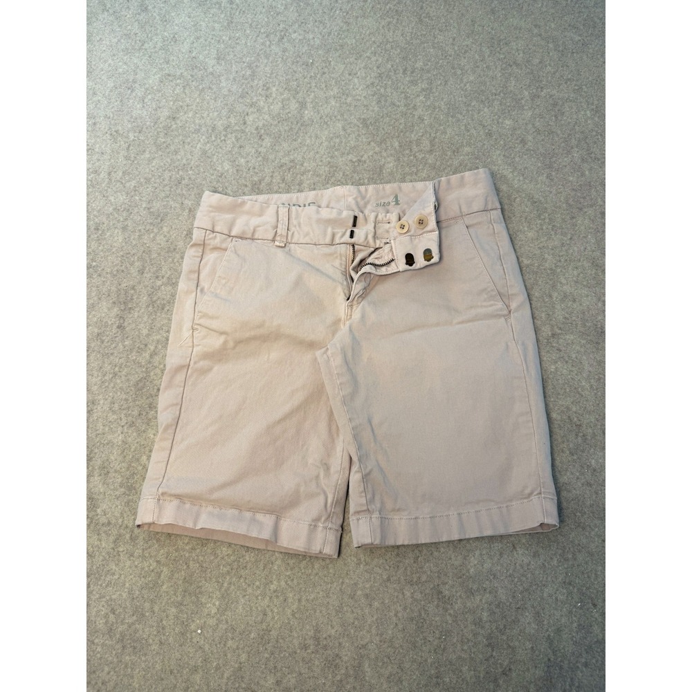 J.Crew Andie Khaki Tan Chino Shorts Womens Size 4 Mid Rise Cotton Twill Summer